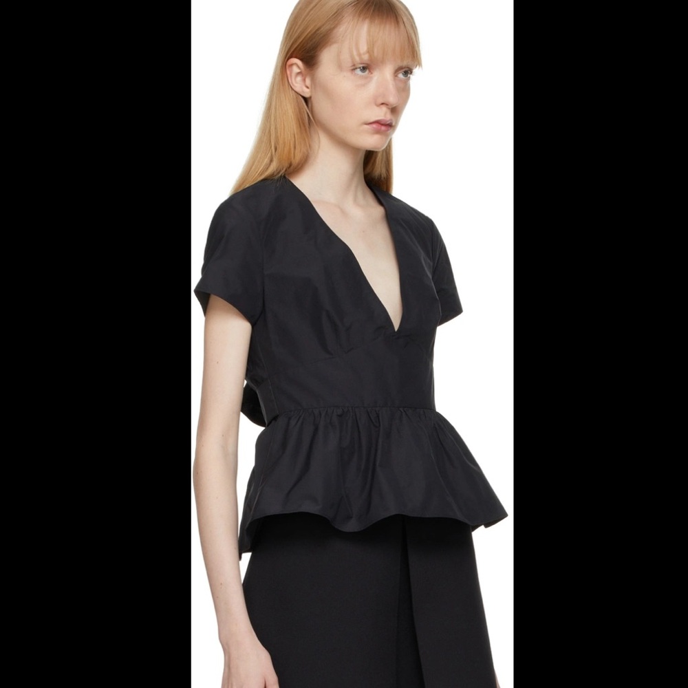RED Valentino Black Peplum Top